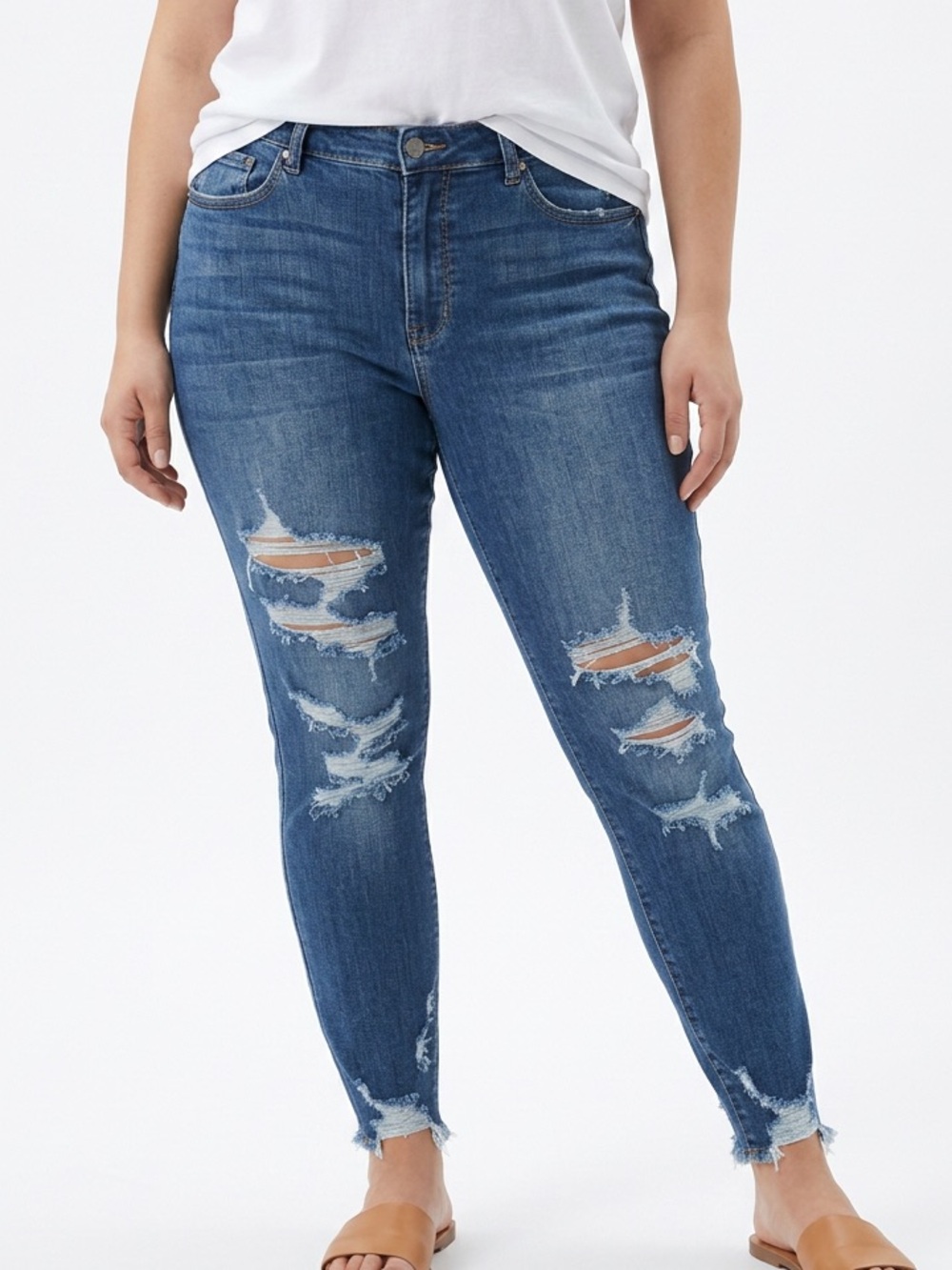 👖|•JUDY BLUE•| Skinny Fit Distressed Stretch Jean Size 20W👖
